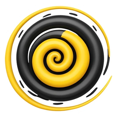 Scribble with black scribble and yellow spiral sticker