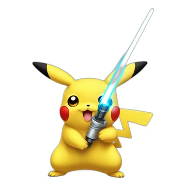 Pikachu with laser sabre sticker