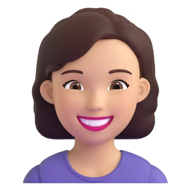 young adult woman with smile sticker
