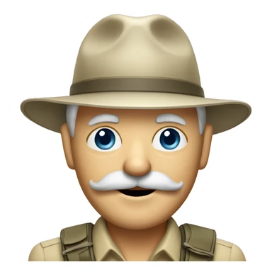 Old White South African safari guide with moustache  sticker