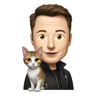 elon musk with a cat sticker