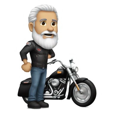 Old Biker grey Beard bo Hair  Harley Chicago sticker