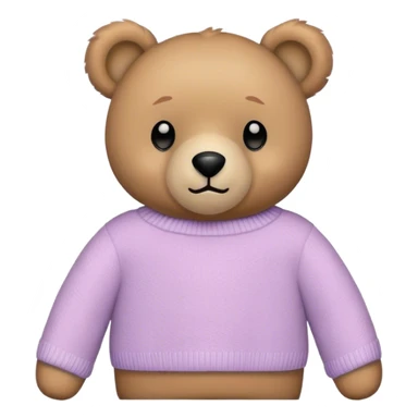 
teddy bear in a pastel sweater sticker