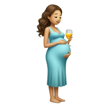 pregnant woman holding a glass sticker