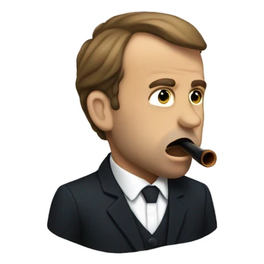 Macron with a pipe in his mouth  sticker