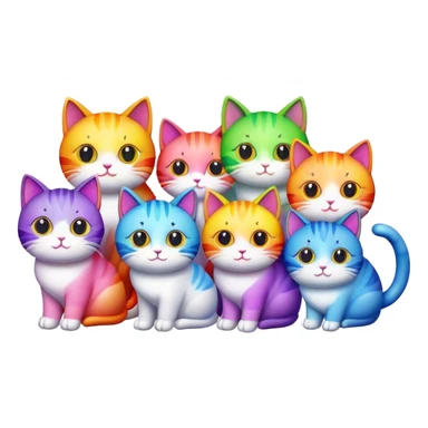 Rainbow cats sticker