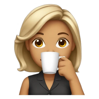Boss girl drinking coffee sticker