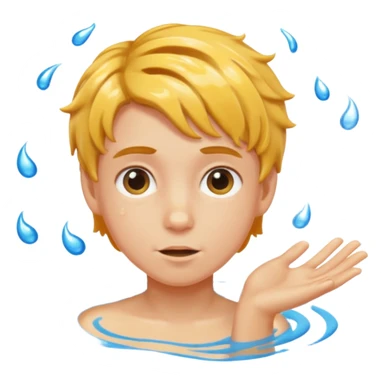 A boy giving herself a swirley sticker