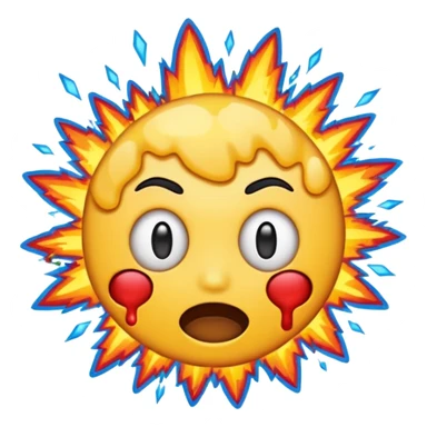 сделай стикер в стиле телеграм для смайлика "🤯". без обводки и с прозрачным фоном sticker