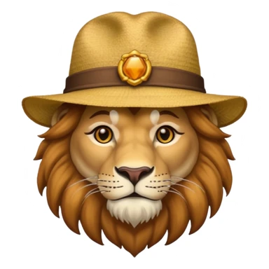 lion man wearing hat sticker
