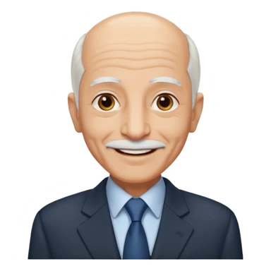 70 yr old man, almost bald, thin white hair, pakistani, business suit
 sticker