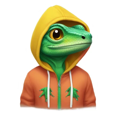 lizard with a hoodie on  sticker