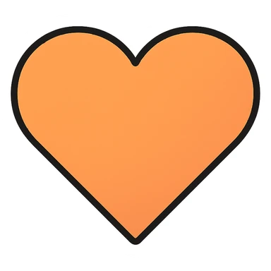 orange heart, outlined with a soft gradient sticker