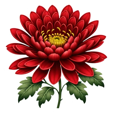 chrysanthemum flower red tattoo sticker