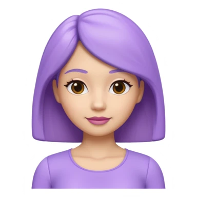 A 3D cartoon lavender-purple women’s top, smooth rounded neckline, simple design, glossy surface, plain background, Memoji-style. sticker