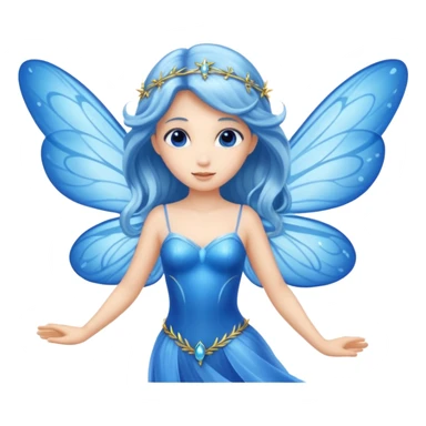 Flying blue fairy sticker