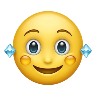 Smiling emoji with diamond eyes sticker