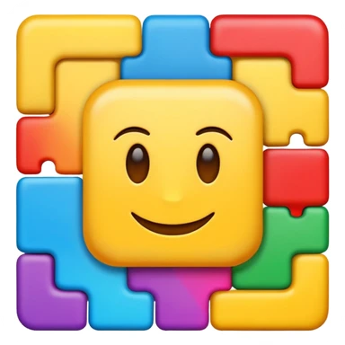 abstract art symbolizing Tenacity in emoji style, central square form breaking through barriers or resistance sticker