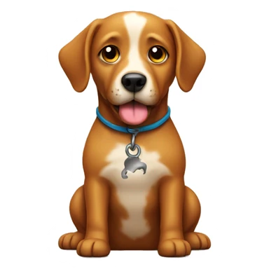 Dog with poop sticker