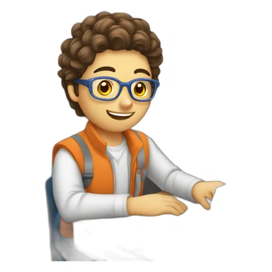 etudiante en train de travailler au lycee sticker