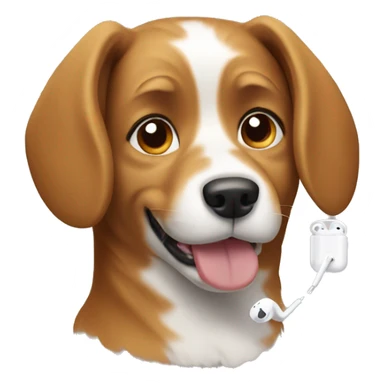 Dog with airpods  sticker