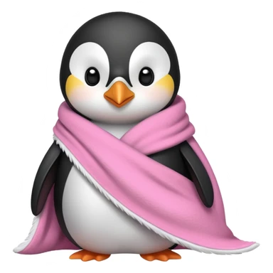 Cute penguin wrapped on pink blanket sticker