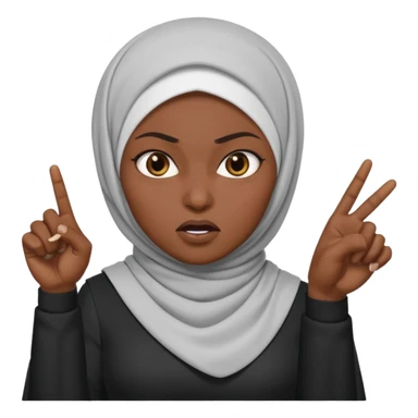 злая черная женщина мусульманка показывает пальцем sticker