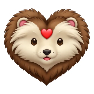 heart made out of fur sticker