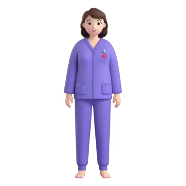 clean and modern adult body silhouette in 3D style wearing #6fe8f3 pajamas with subtle hospital wristband, no face, for psychiatric clinic Discord role icon sticker