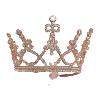 ￼￼realistic ￼Rose gold crystal tiara sticker