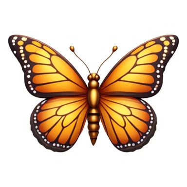 Cinematic Realistic Cute monarch Butterfly Portrait Emoji, Head tilted playfully and inquisitively, featuring vibrantly patterned ruby wings with intricate detailing and a charming, petite body with round, sparkling eyes full of warm curiosity, rendered with lifelike precision and natural highlights, high shine, affectionate and spirited, styled with a touch of whimsical garden delight, soft glowing outline, capturing the essence of a mischievous yet lovable monarch butterfly that seems poised to flutter playfully into your arms! sticker