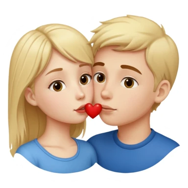 A cute girl kissing a boy  sticker