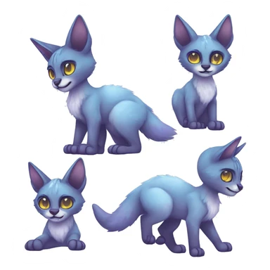 Cute Kawaii Cool Edgy Epic Ethereal Sparkly Colorful Sergal-Serval-Caracal-Vernid full body sticker