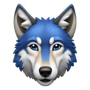 grey wolf with blue saphir on his forehead sticker
