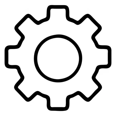 minimal and clean gear settings icon, outlined style sticker