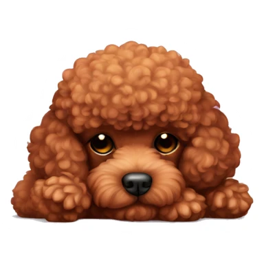 red toy poodle sleep sticker