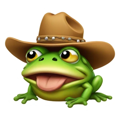 Farting cowboy frog sticker