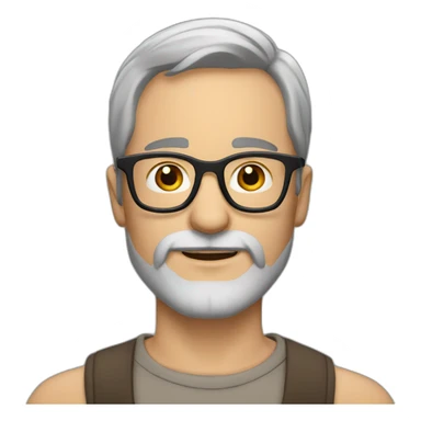 man short grey beard brown hair glasses sticker