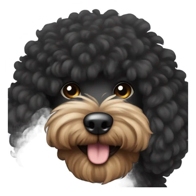 Black mini doodle face sticker