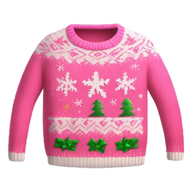 Realistic isolated pink ugly Christmas sweater. sticker