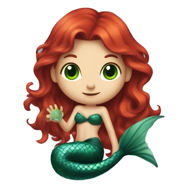 witch-mermaid-red-hair-tatoo-green-eyes sticker