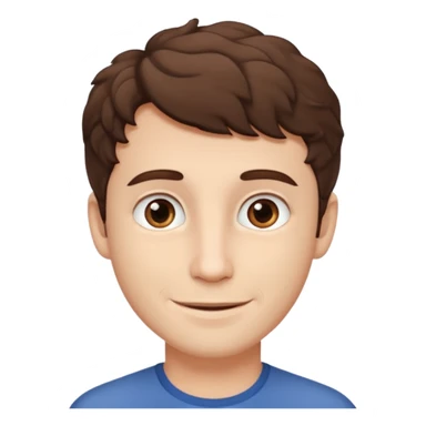 Create an emoji of a man with white skin and short brown but slightly curly hair sticker