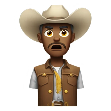 Angry cowboy sticker