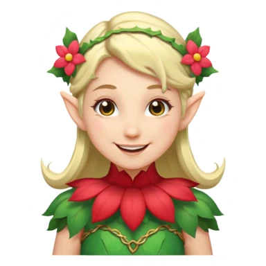 elf wearing flower dress sticker