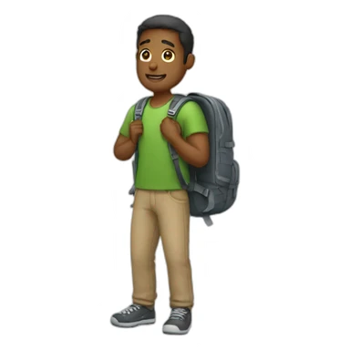 guy in a backpack sticker