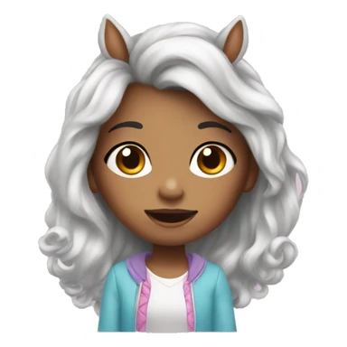 Little girl with unicorn  sticker