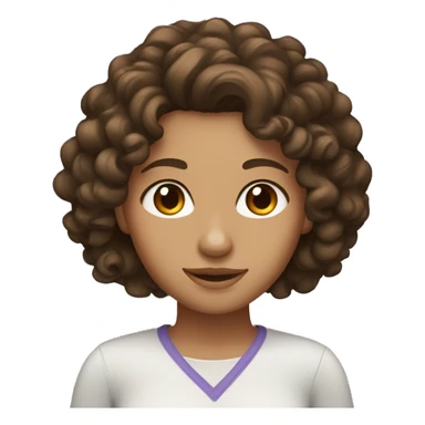 A brunette girl with tan skin brown eyes and curly hair sticker