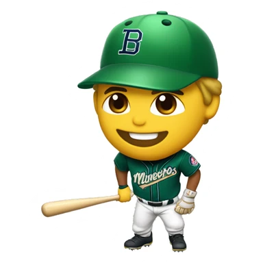 jugador de beisbol de equipo mineros, ponle una M en la cachucha sticker