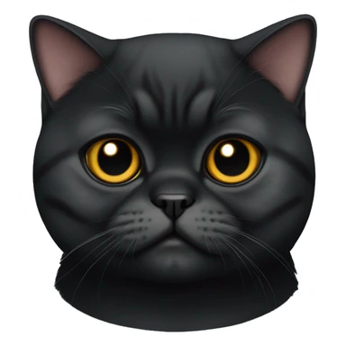Full Black exotic shorthair cat sticker