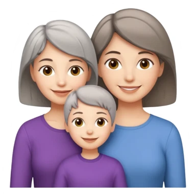 A mum with short Gray hair and her two adult daughters with Light brown hair sticker